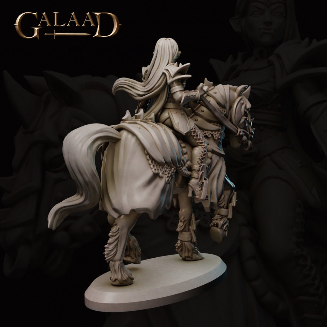 Female Vampire Knight Mounted | Galaad Miniatures | Compatible with D&D/AoS | Fantasy | Tabletop RPG