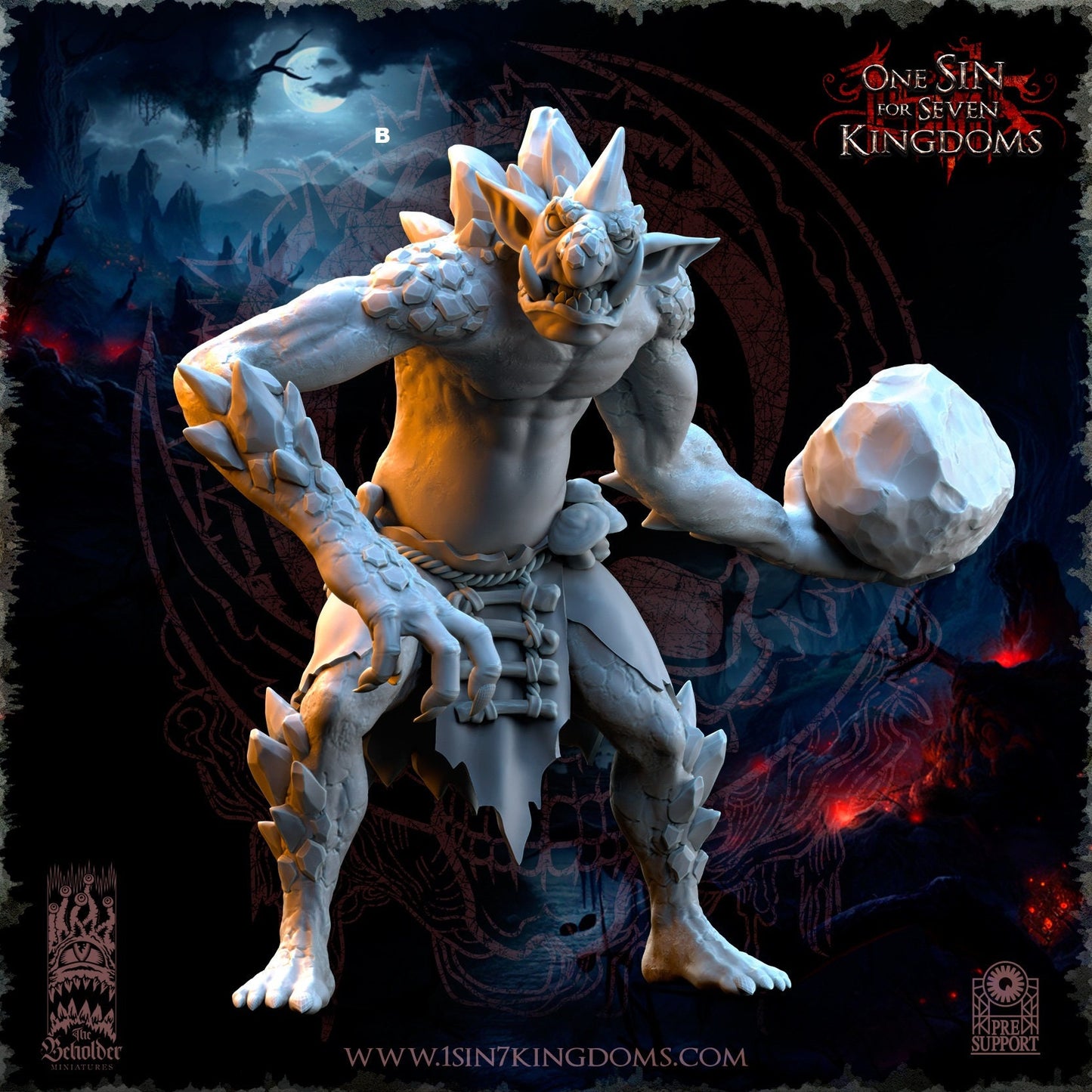 Rock Troll | The Beholder Miniatures | Compatible with D&D/AoS | Fantasy | Tabletop RPG