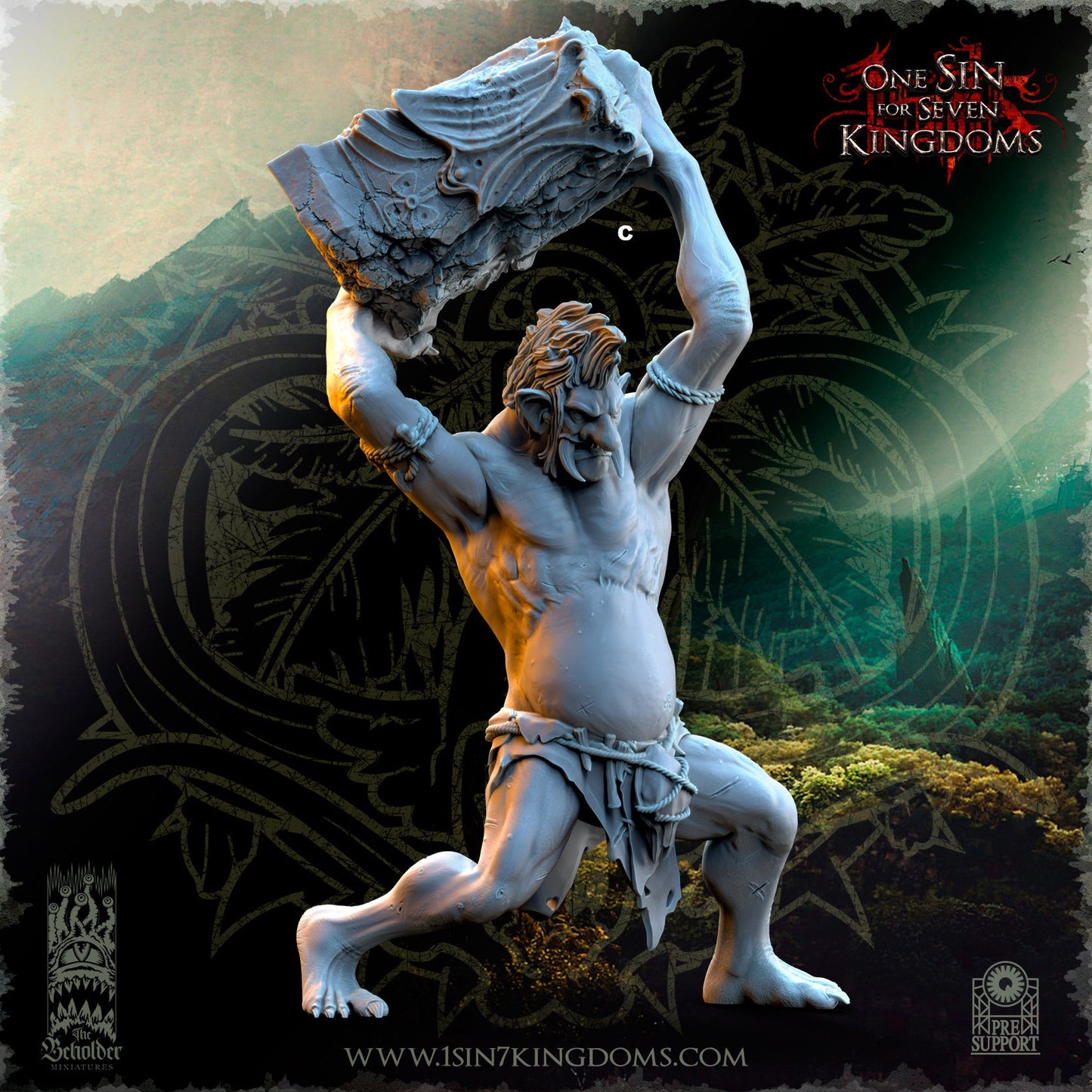 Mountain Troll | The Beholder Miniatures | Compatible with D&D/AoS | Fantasy | Tabletop RPG