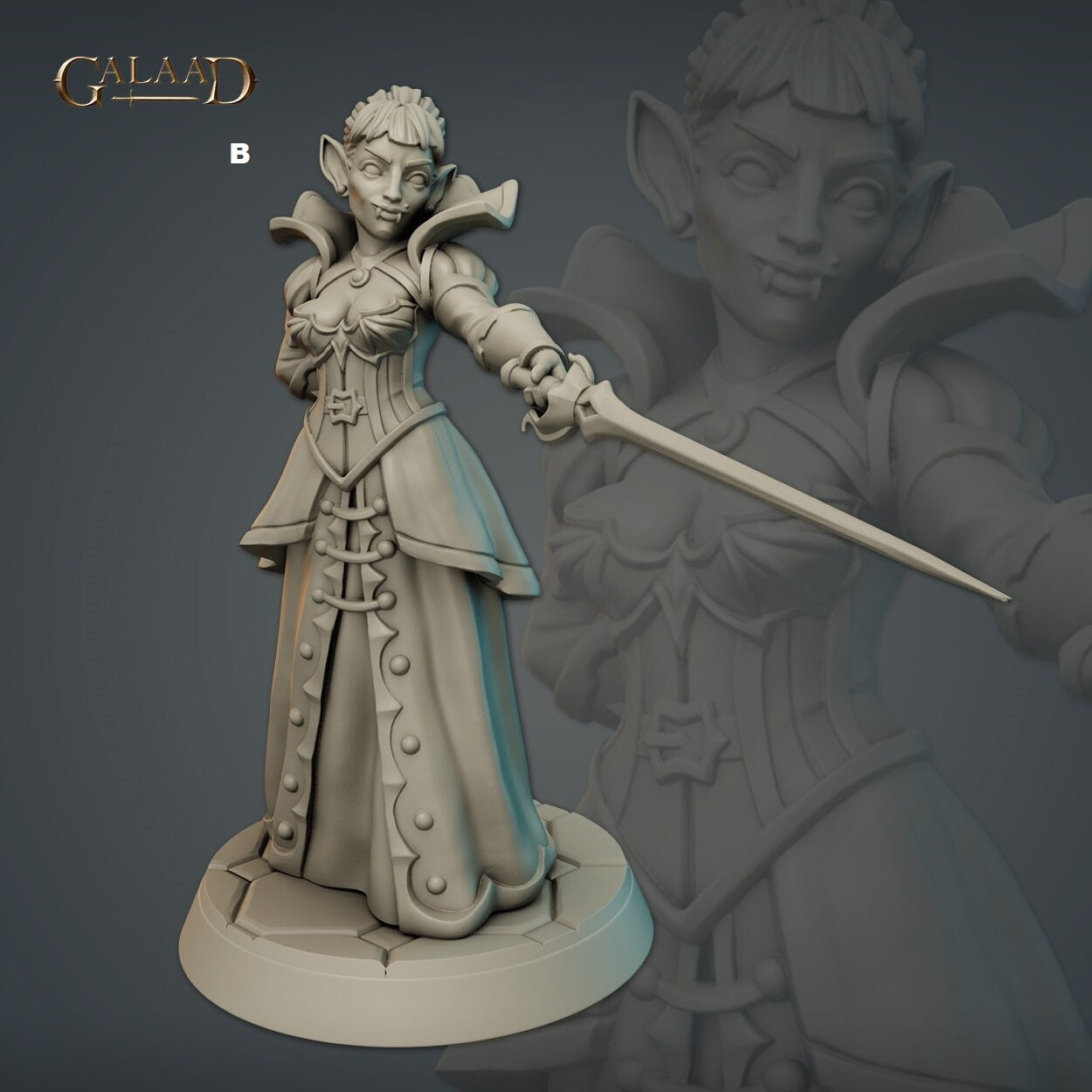 Female Vampire Countess | Galaad Miniatures | Compatible with D&D/AoS | Fantasy | Tabletop RPG