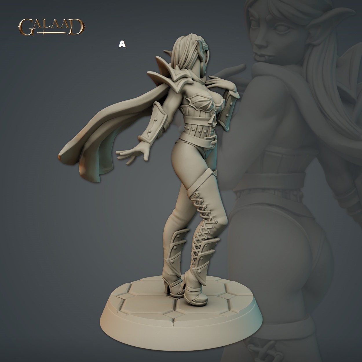 Female Vampire Warrior Princess | Galaad Miniatures | Compatible with D&D/AoS | Fantasy | Tabletop RPG