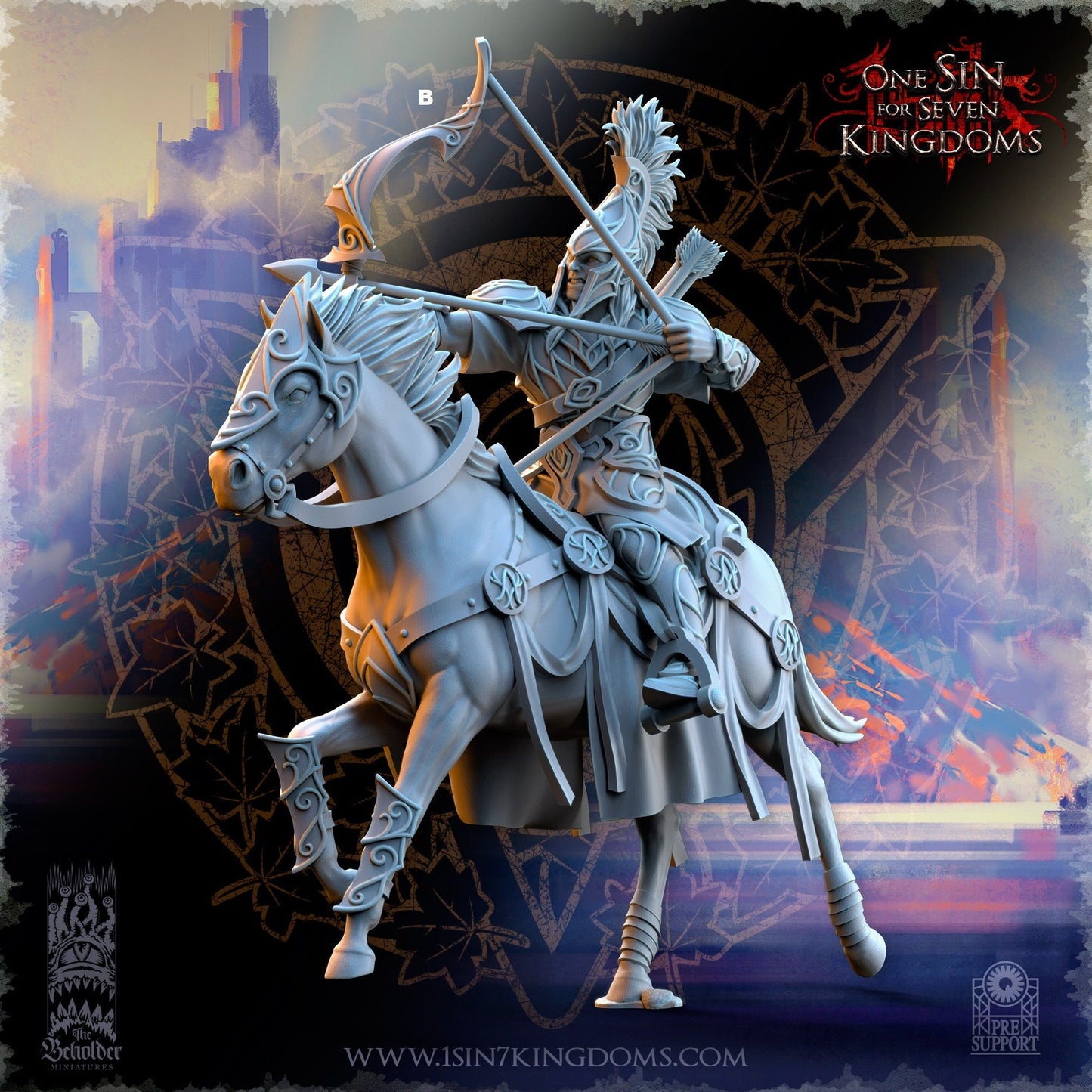 SilverMoor Elf Cavalry Archers | The Beholder Miniatures | Compatible with D&D/AoS | Fantasy | Tabletop RPG
