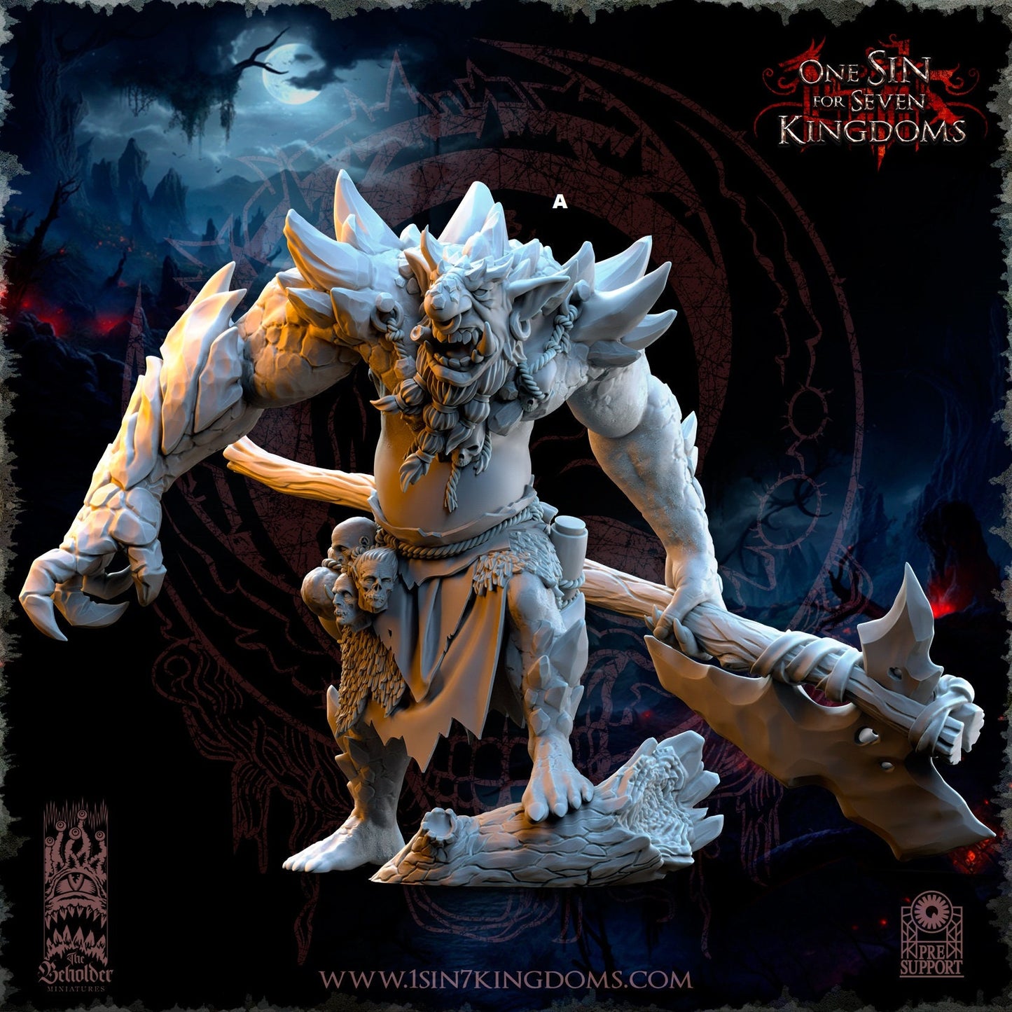 Krakham of the Rocks King Troll | The Beholder Miniatures | Compatible with D&D/AoS | Fantasy | Tabletop RPG