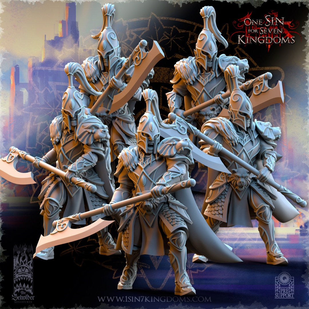SilverMoor Elf Bear Guardian | The Beholder Miniatures | Compatible with D&D/AoS | Fantasy | Tabletop RPG