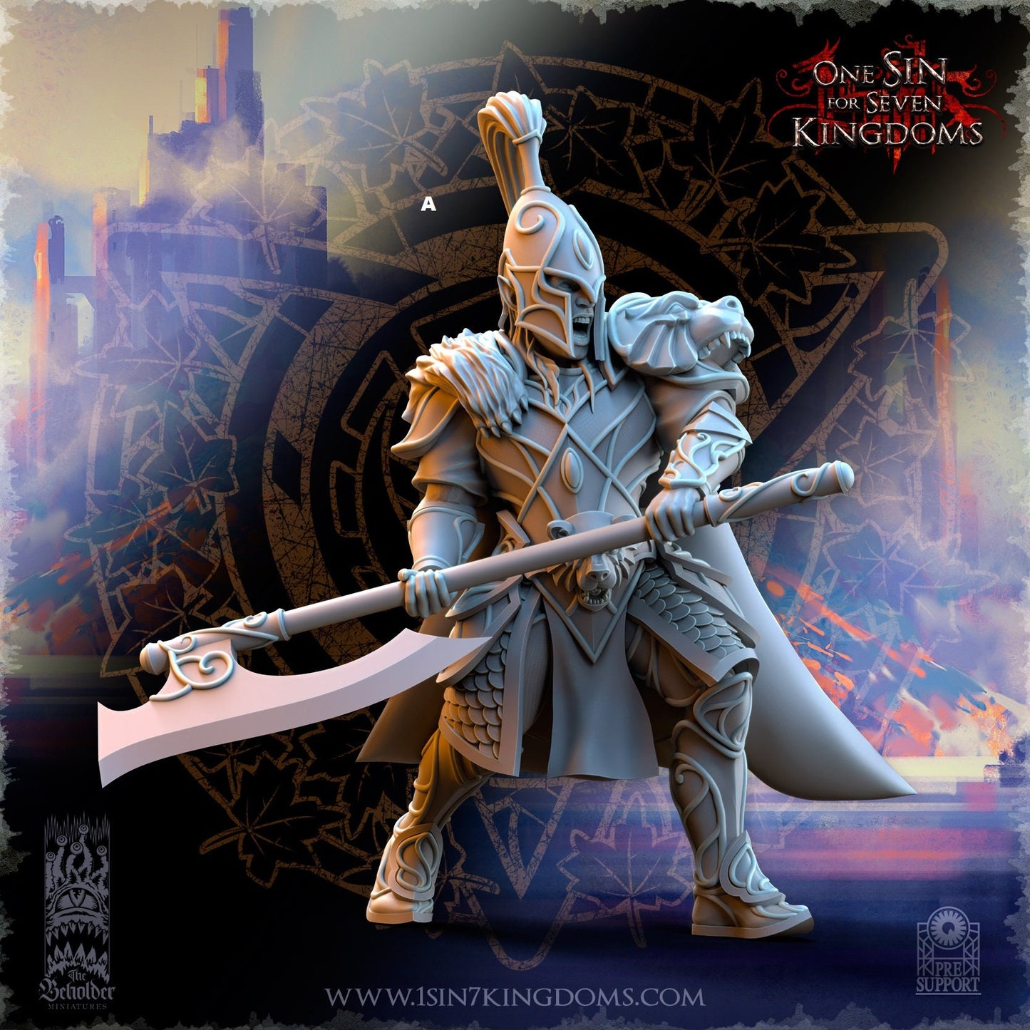 SilverMoor Elf Bear Guardian | The Beholder Miniatures | Compatible with D&D/AoS | Fantasy | Tabletop RPG