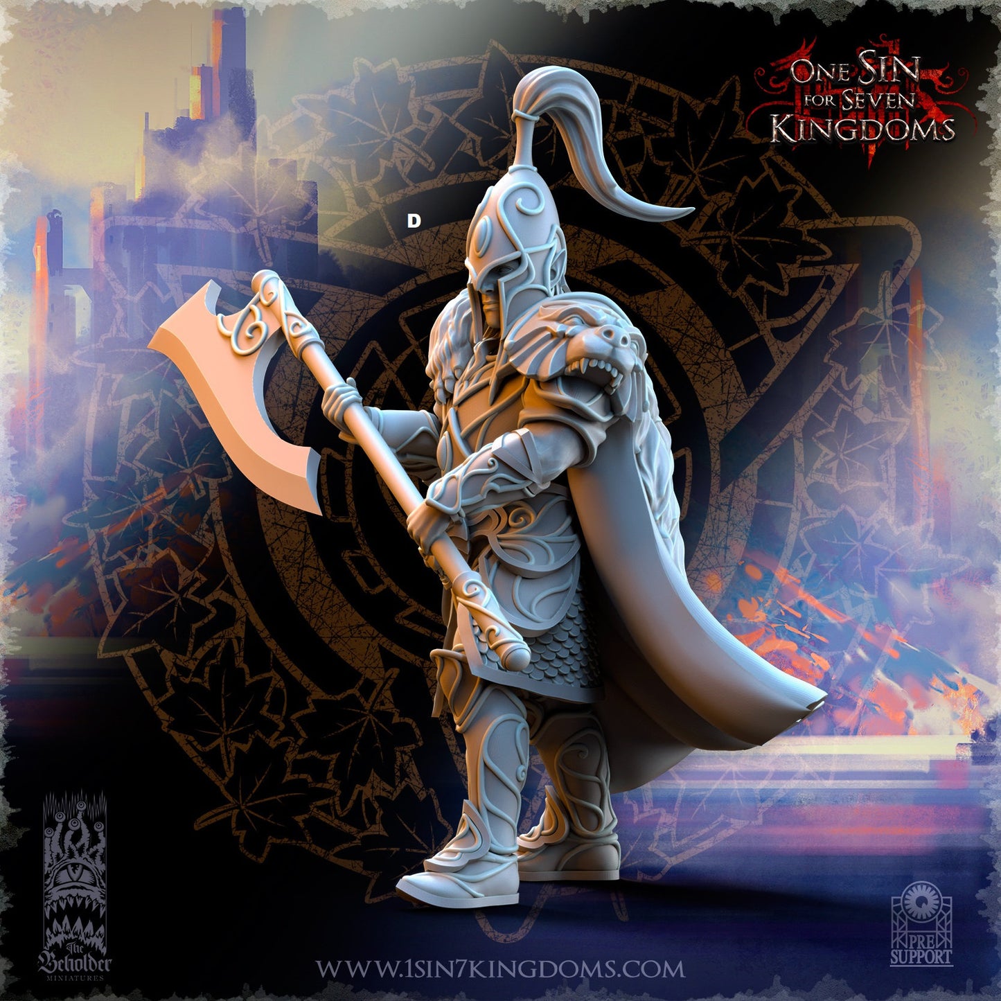 SilverMoor Elf Bear Guardian | The Beholder Miniatures | Compatible with D&D/AoS | Fantasy | Tabletop RPG