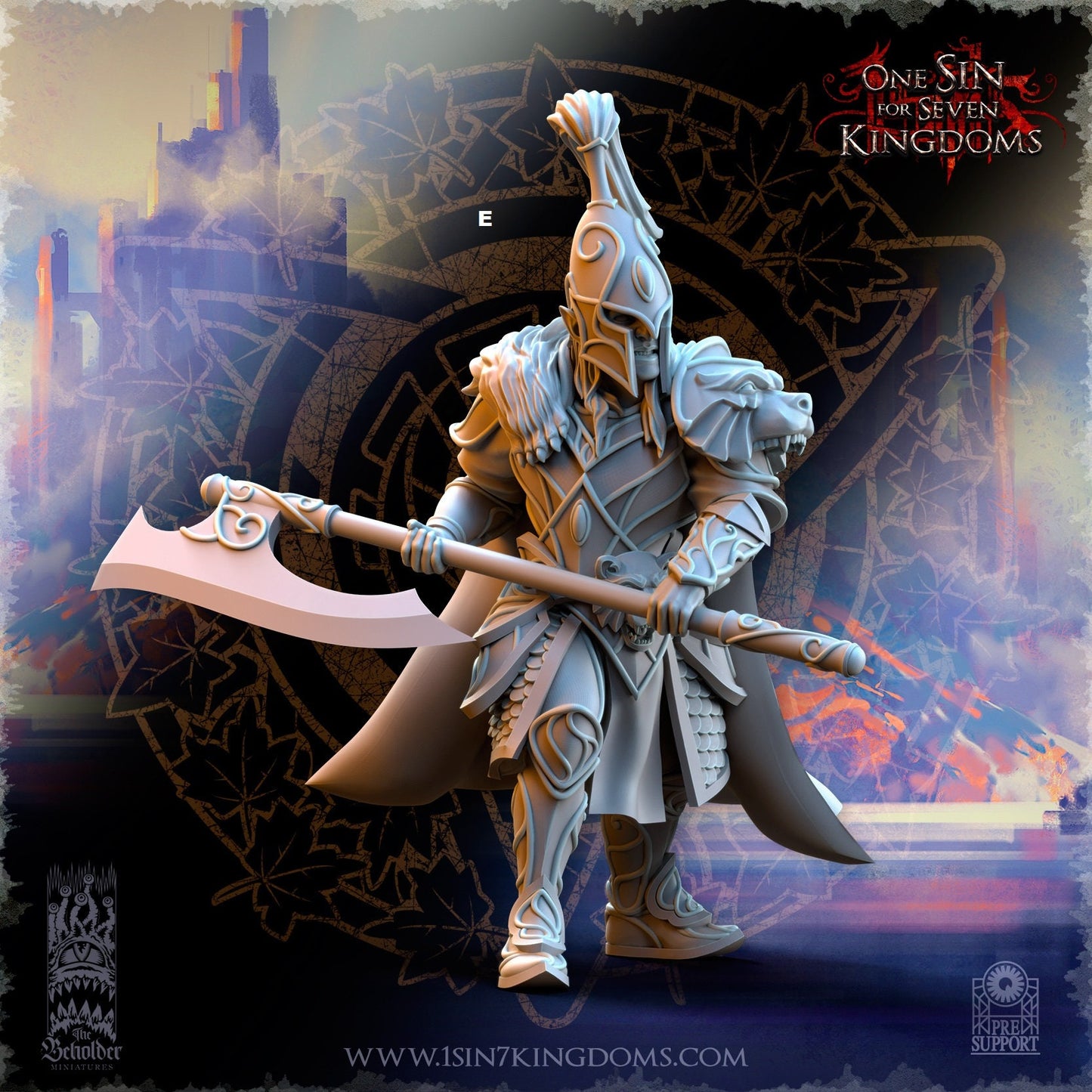 SilverMoor Elf Bear Guardian | The Beholder Miniatures | Compatible with D&D/AoS | Fantasy | Tabletop RPG