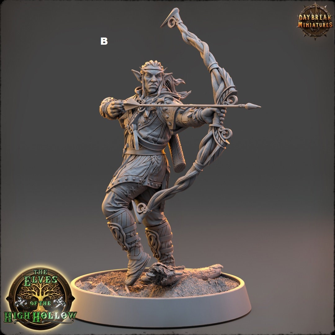 Wood Elf Archer | DayBreak Miniatures | Compatible with D&D/AOS | Fantasy | Tabletop