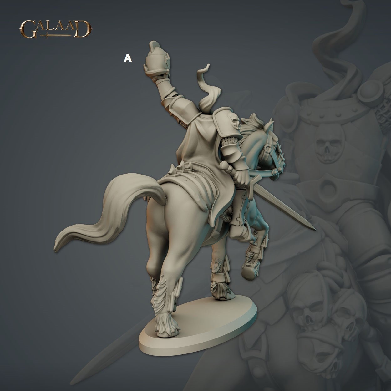 Headless Knight Mounted | Galaad Miniatures | Compatible with D&D/AoS | Fantasy | Tabletop RPG