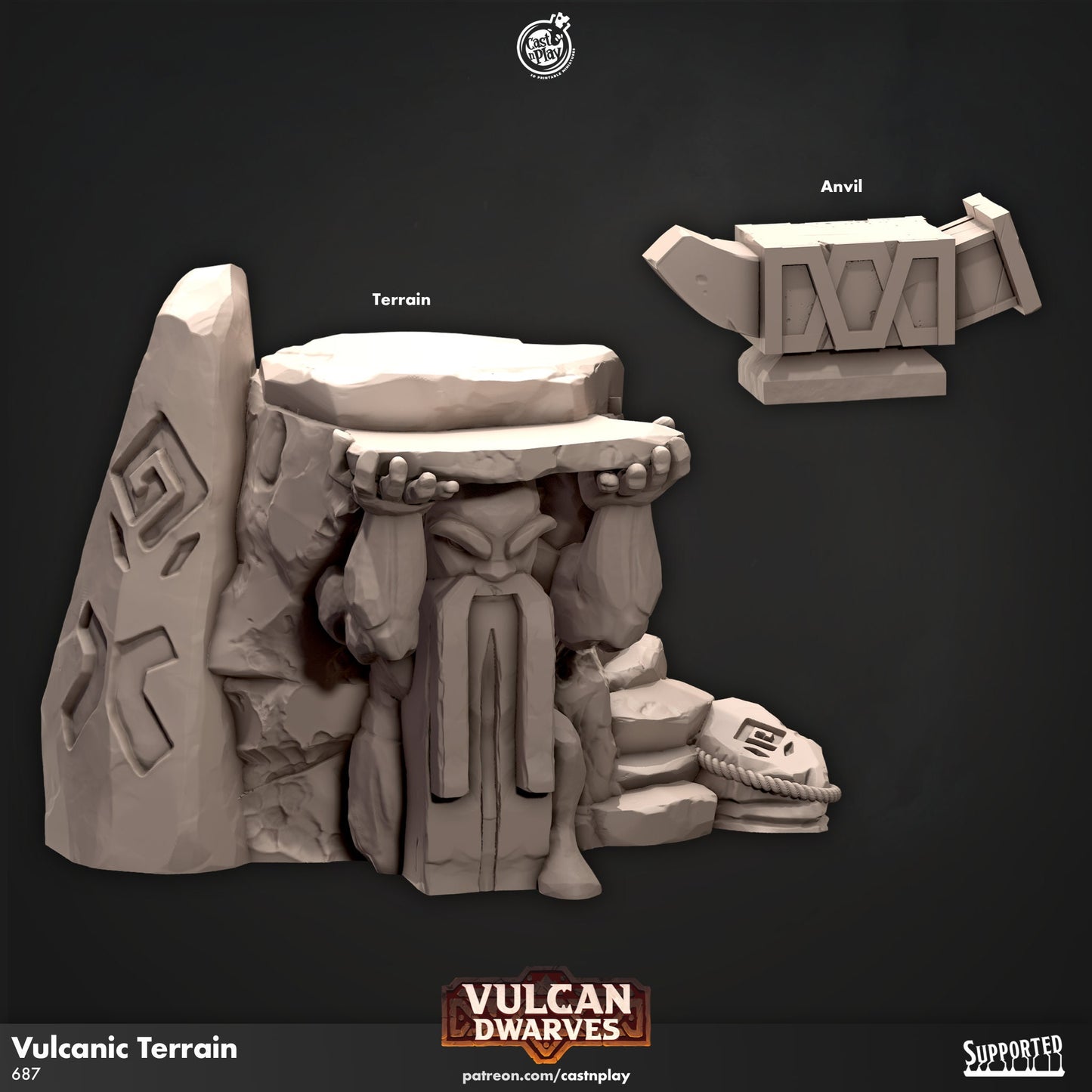 Vulcanic Forge Scenery | CastnPlay | Compatible with D&D/AoS | Fantasy