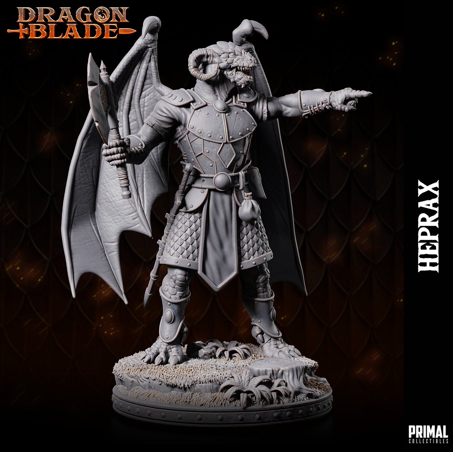 Draconian Fighter Heprax | Primal Collectibles | Compatible with D&D/AoS | Fantasy
