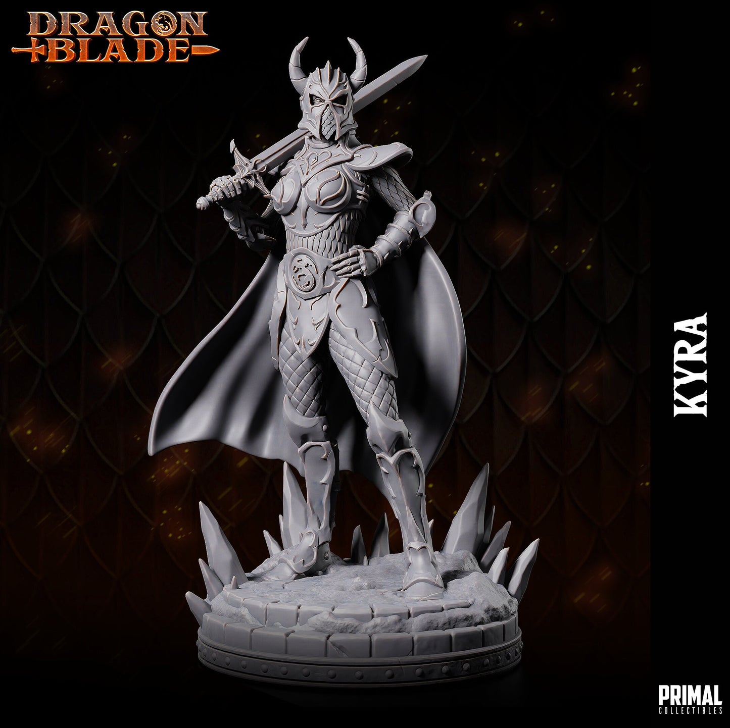 Female Fighter Kyra | Primal Collectibles | Compatible with D&D/AoS | Fantasy