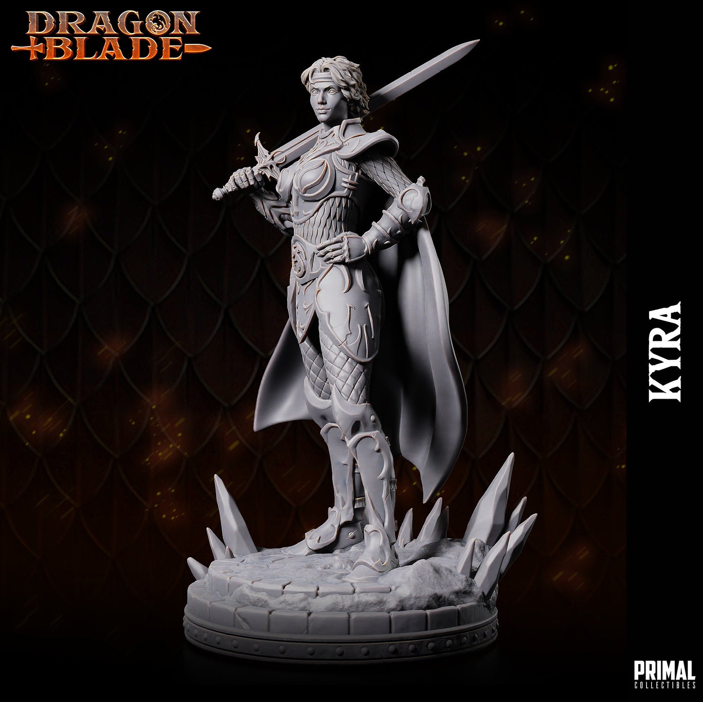 Female Fighter Kyra | Primal Collectibles | Compatible with D&D/AoS | Fantasy
