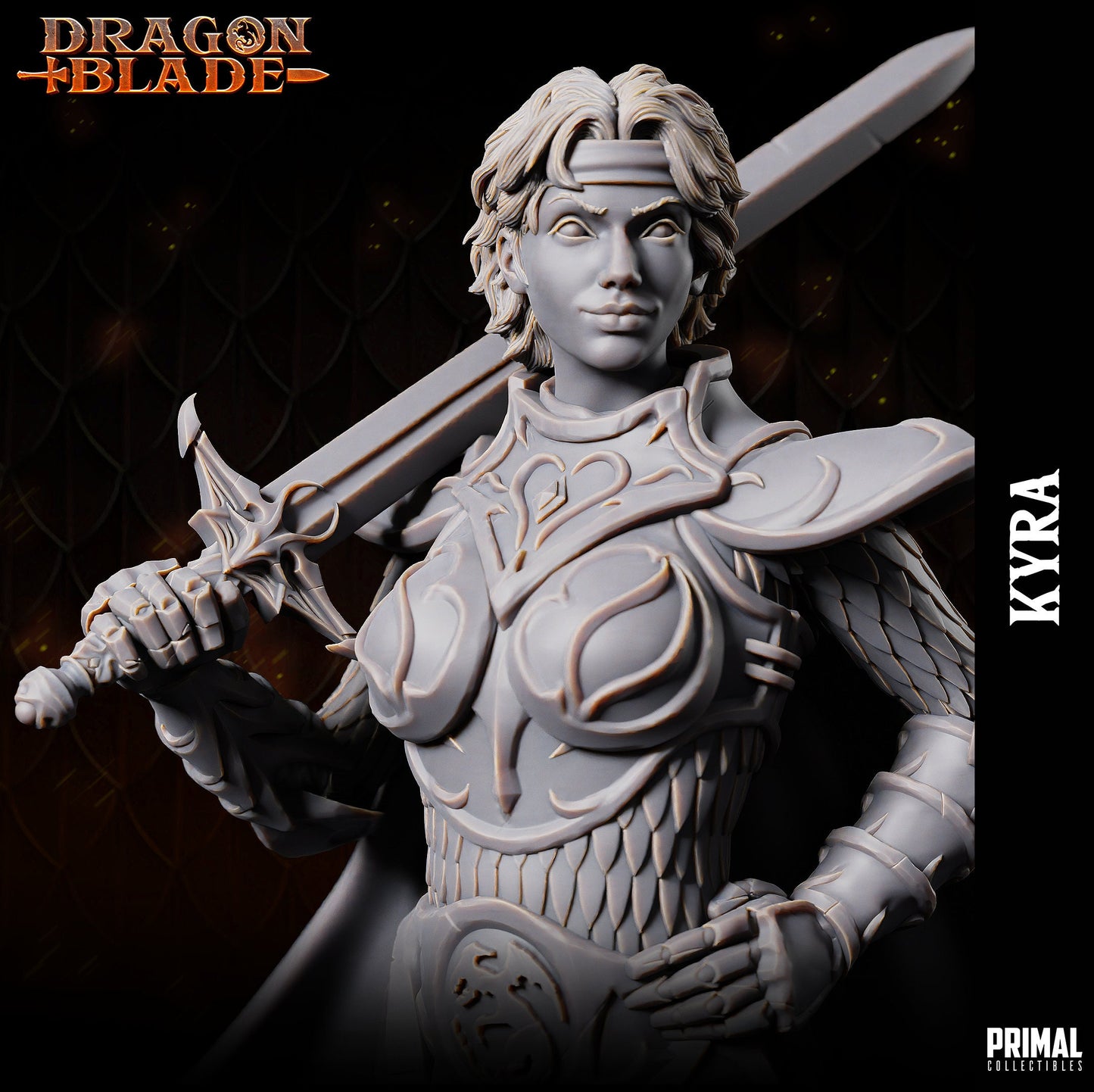 Female Fighter Kyra | Primal Collectibles | Compatible with D&D/AoS | Fantasy