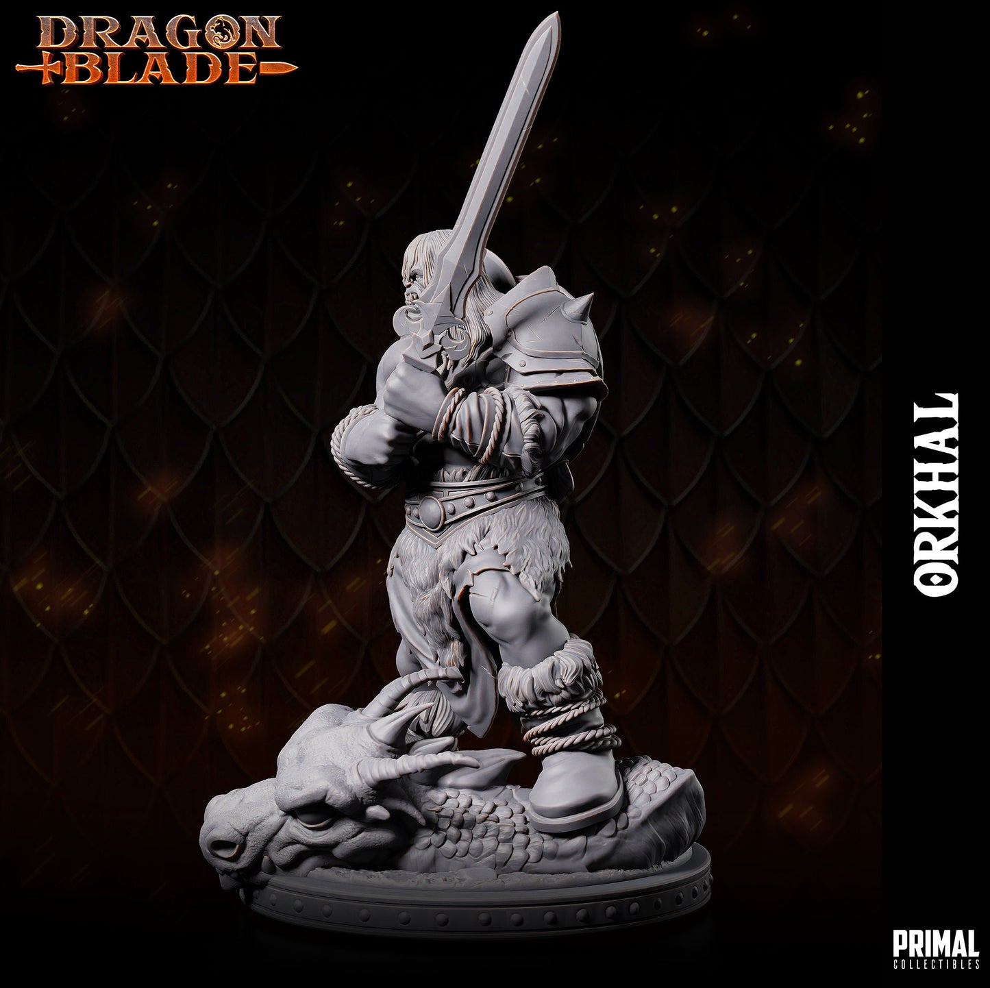 Orc Barbarian Orkhal | Primal Collectibles | Compatible with D&D/AoS | Fantasy