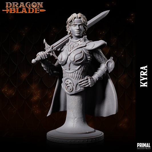 Female Fighter Kyra Bust | Primal Collectibles | Compatible with D&D/AoS | Fantasy