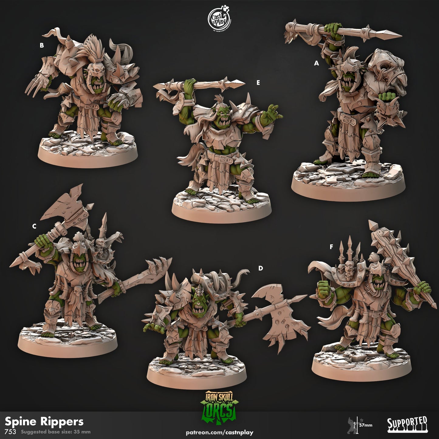 Ork Spine Rippers | CastnPlay Miniatures | Compatible with D&D/AoS | Fantasy | Tabletop RPG