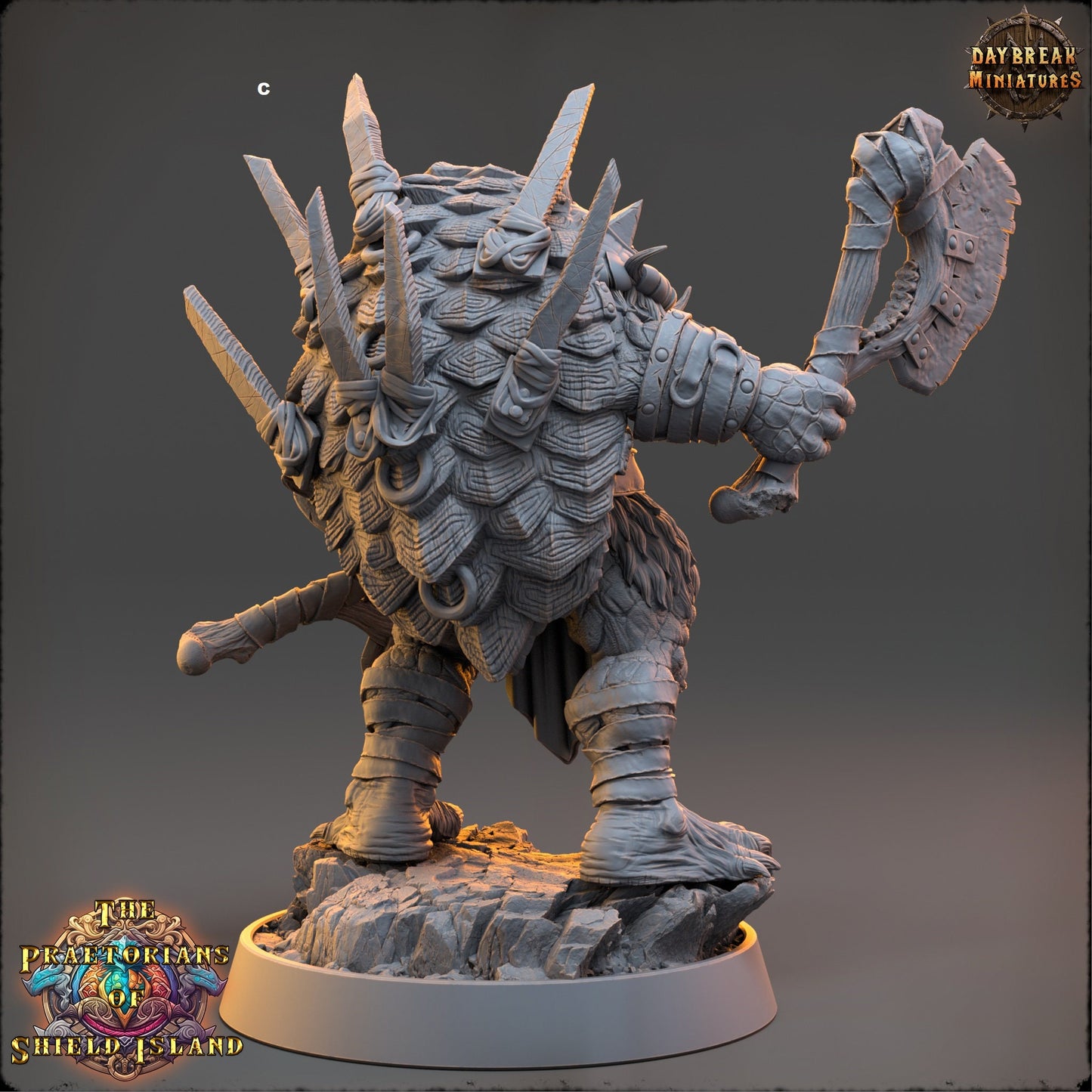 Warrior ShellBack Turtle Dual Weapons | DayBreak Miniatures | Two Handed Weapons | Compatible with D&D/AOS | Fantasy | Tabletop RPG