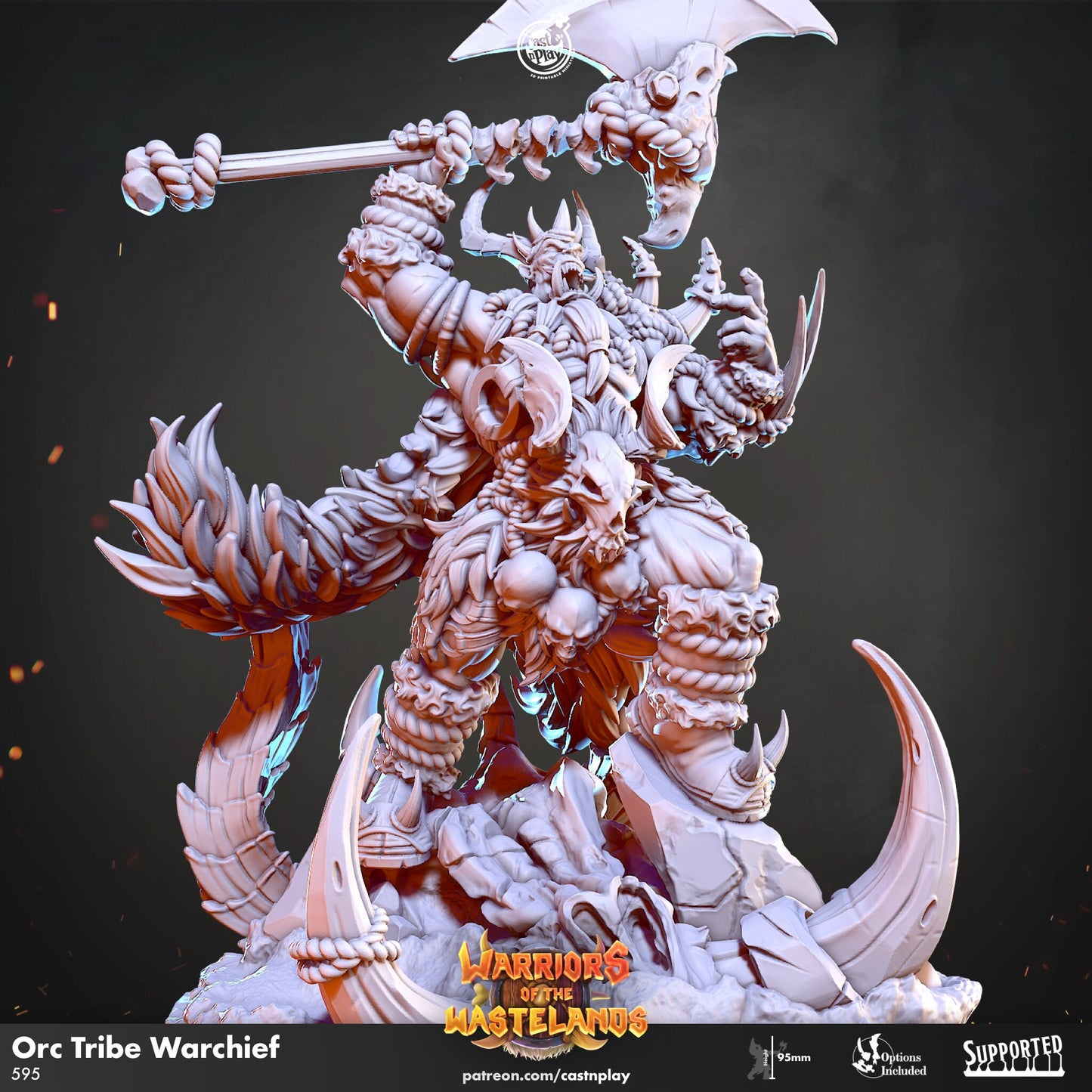 Orc Tribe Warchief | CastnPlay | Compatible with D&D/AoS | Fantasy | Tabletop RPG