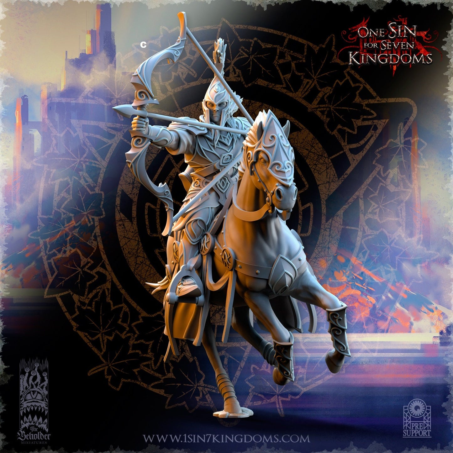 SilverMoor Elf Cavalry Archers | The Beholder Miniatures | Compatible with D&D/AoS | Fantasy | Tabletop RPG