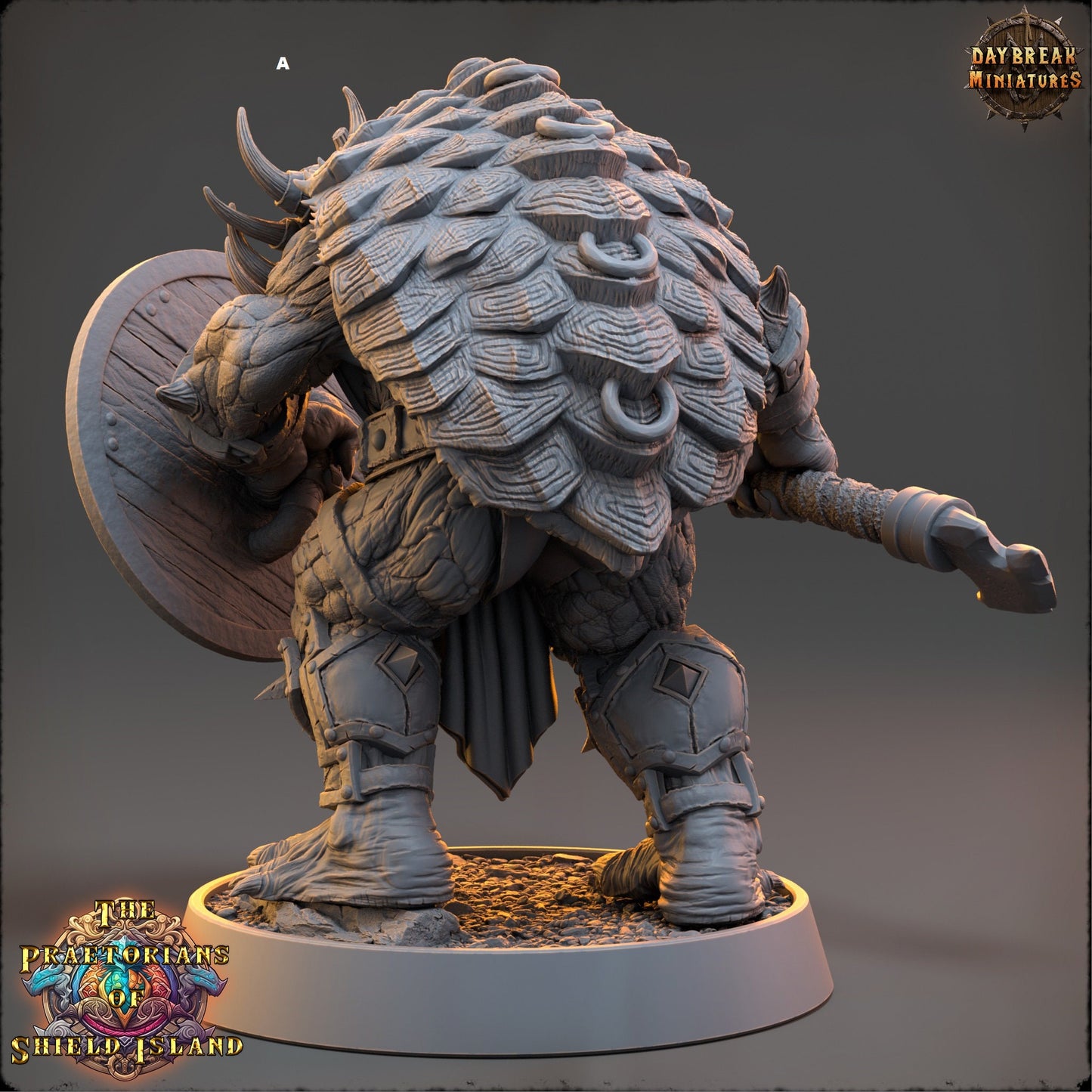 Warrior ShellBack Turtle Sword and Shield | DayBreak Miniatures | Two Handed Weapons | Compatible with D&D/AOS | Fantasy | Tabletop RPG