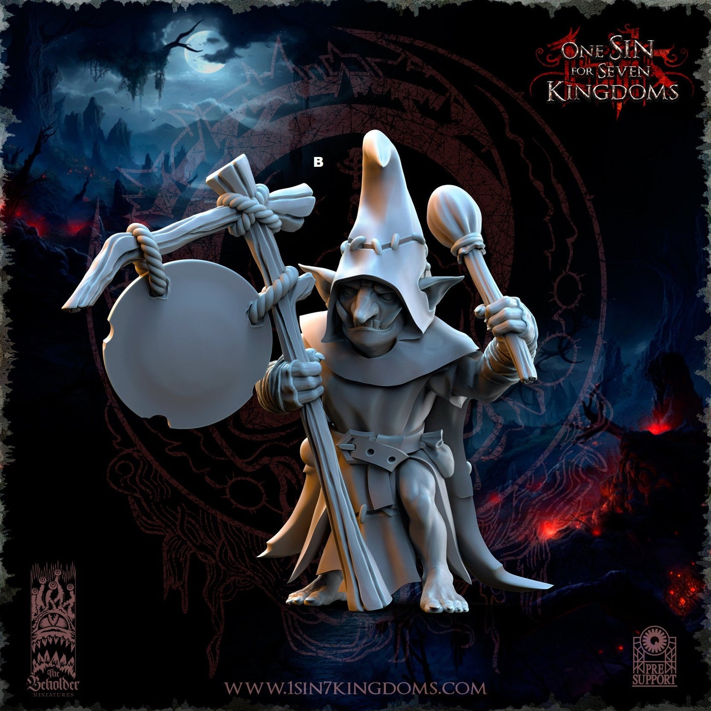 Black Horde Goblin Command Unit | The Beholder Miniatures | Compatible with D&D/AoS | Fantasy | Tabletop RPG