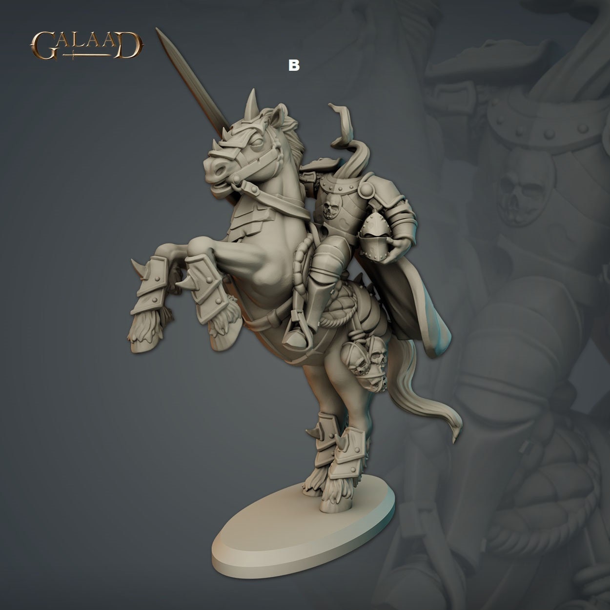 Headless Knight Mounted | Galaad Miniatures | Compatible with D&D/AoS | Fantasy | Tabletop RPG