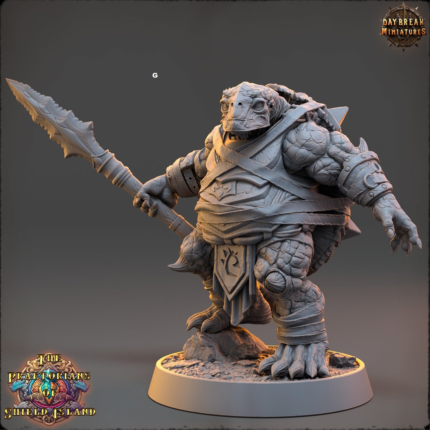 Warrior ShellBack Turtle Great Weapon | DayBreak Miniatures | Two Handed Weapons | Compatible with D&D/AOS | Fantasy | Tabletop RPG