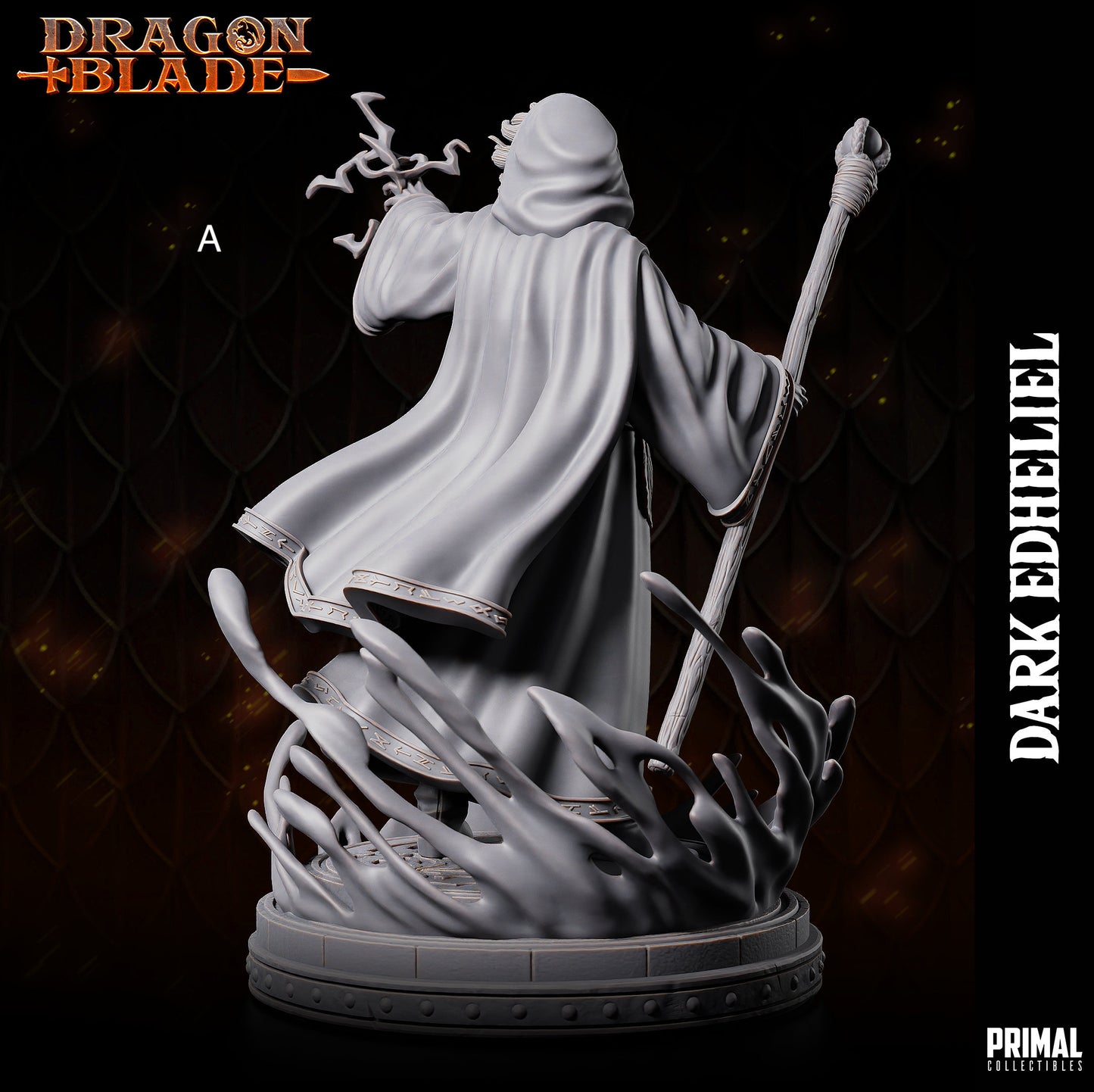 Dark Wizard Edheliel | Primal Collectibles | Compatible with D&D/AoS | Fantasy