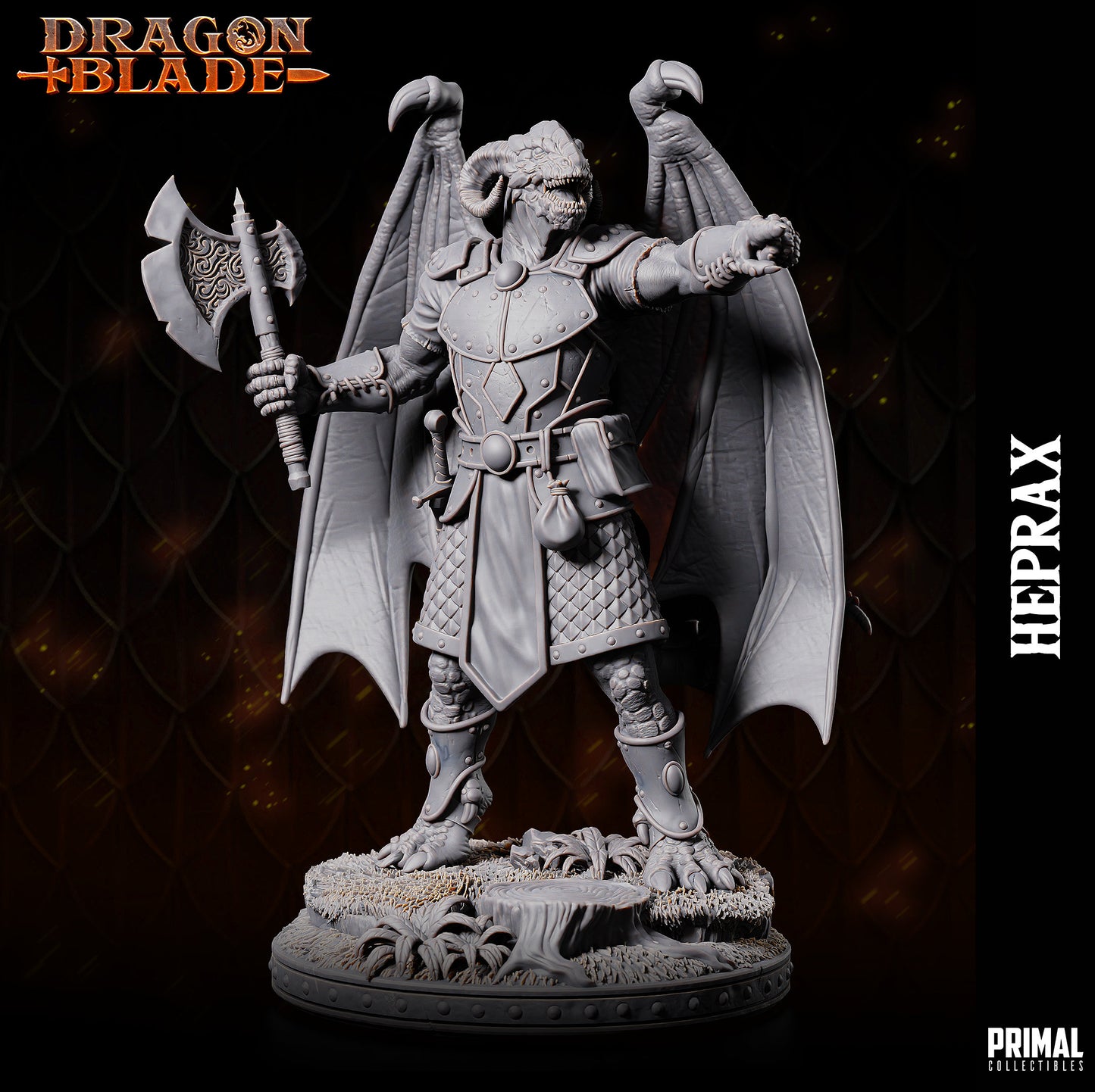 Draconian Fighter Heprax | Primal Collectibles | Compatible with D&D/AoS | Fantasy