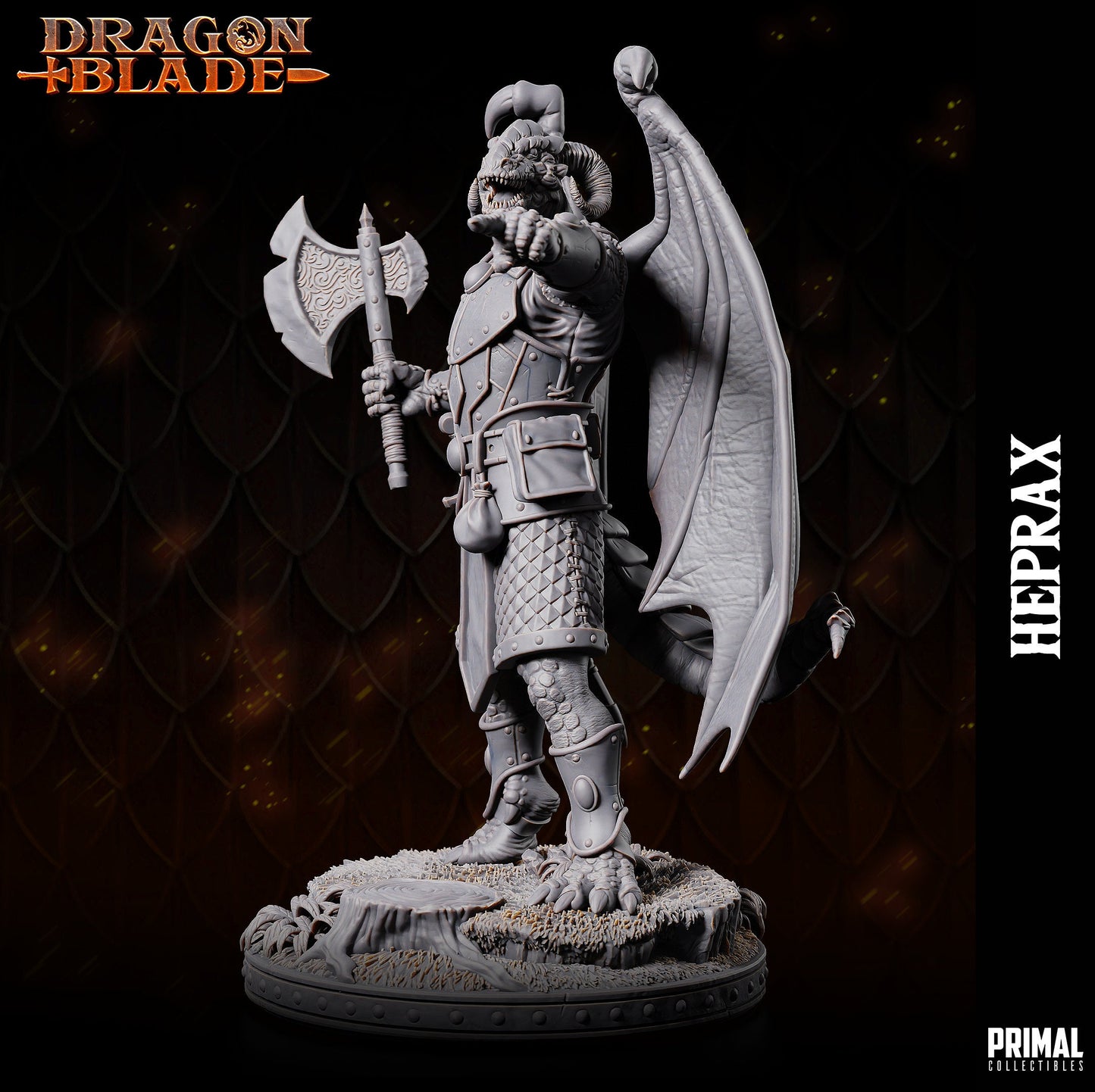 Draconian Fighter Heprax | Primal Collectibles | Compatible with D&D/AoS | Fantasy