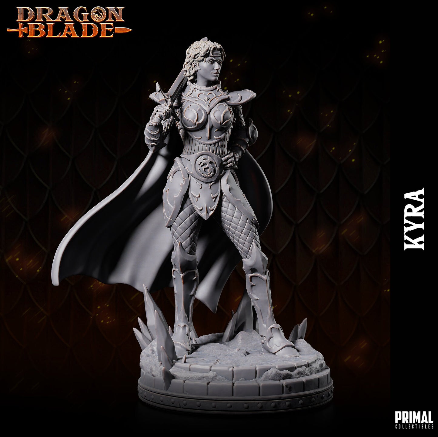 Female Fighter Kyra | Primal Collectibles | Compatible with D&D/AoS | Fantasy