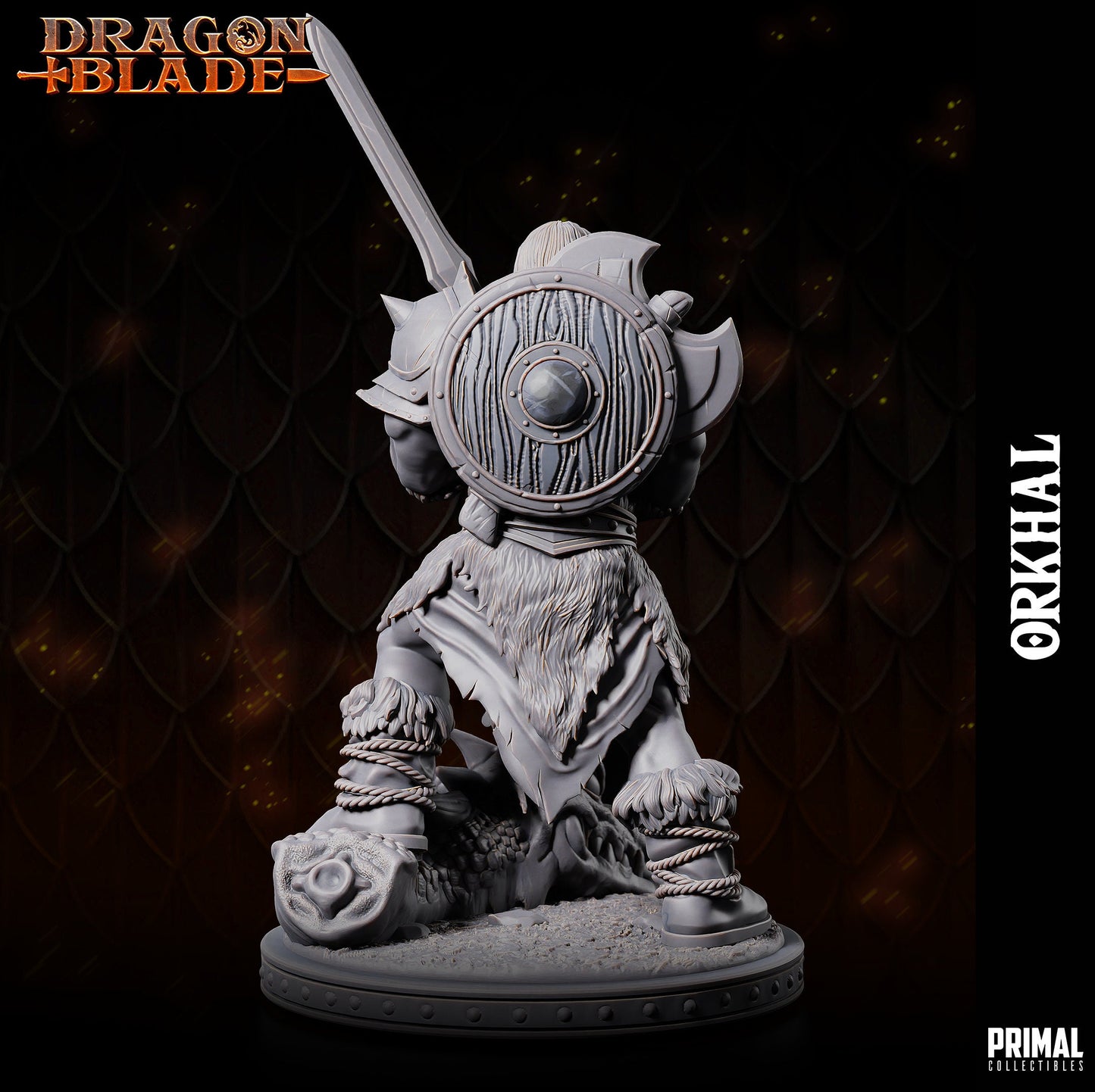 Orc Barbarian Orkhal | Primal Collectibles | Compatible with D&D/AoS | Fantasy