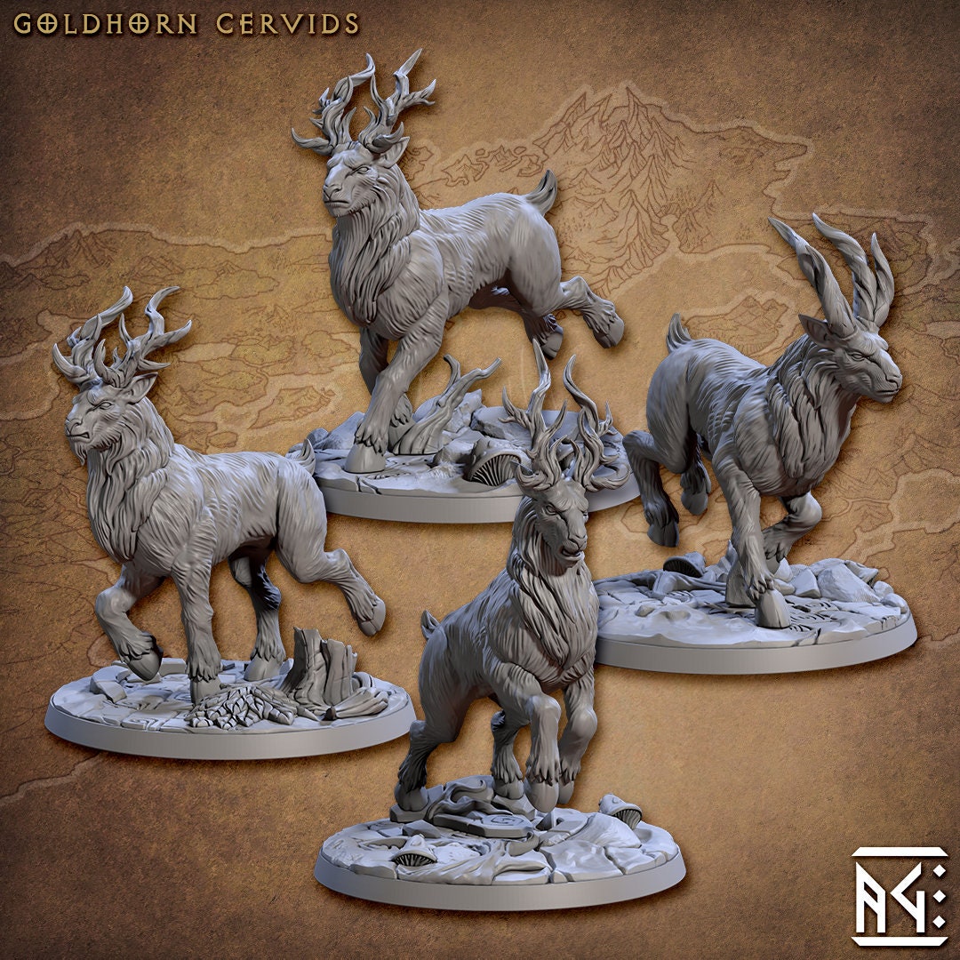 Noble Alfar GoldHorn Riders | Artisan Guild Miniatures | Compatible with D&D/AoS | Fantasy | Tabletop RPG