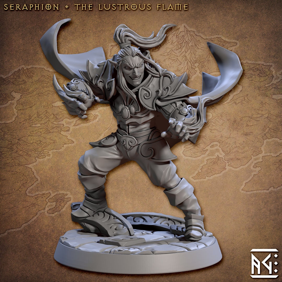 Noble Alfar Battle Mage Seraphion | Artisan Guild Miniatures | Compatible with D&D/AoS | Fantasy | Tabletop RPG