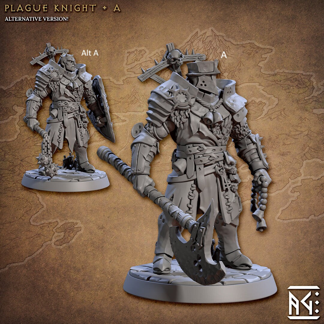 Cultist Plague Knight | Artisan Guild Miniatures | Compatible with D&D/AoS | Fantasy | Tabletop RPG