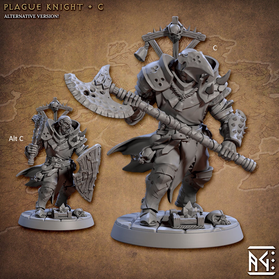 Cultist Plague Knight | Artisan Guild Miniatures | Compatible with D&D/AoS | Fantasy | Tabletop RPG