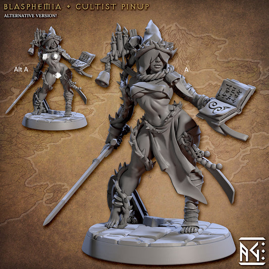 Female Plague Cultist Blasphemia | Artisan Guild Miniatures | Compatible with D&D/AoS | Fantasy | Tabletop RPG