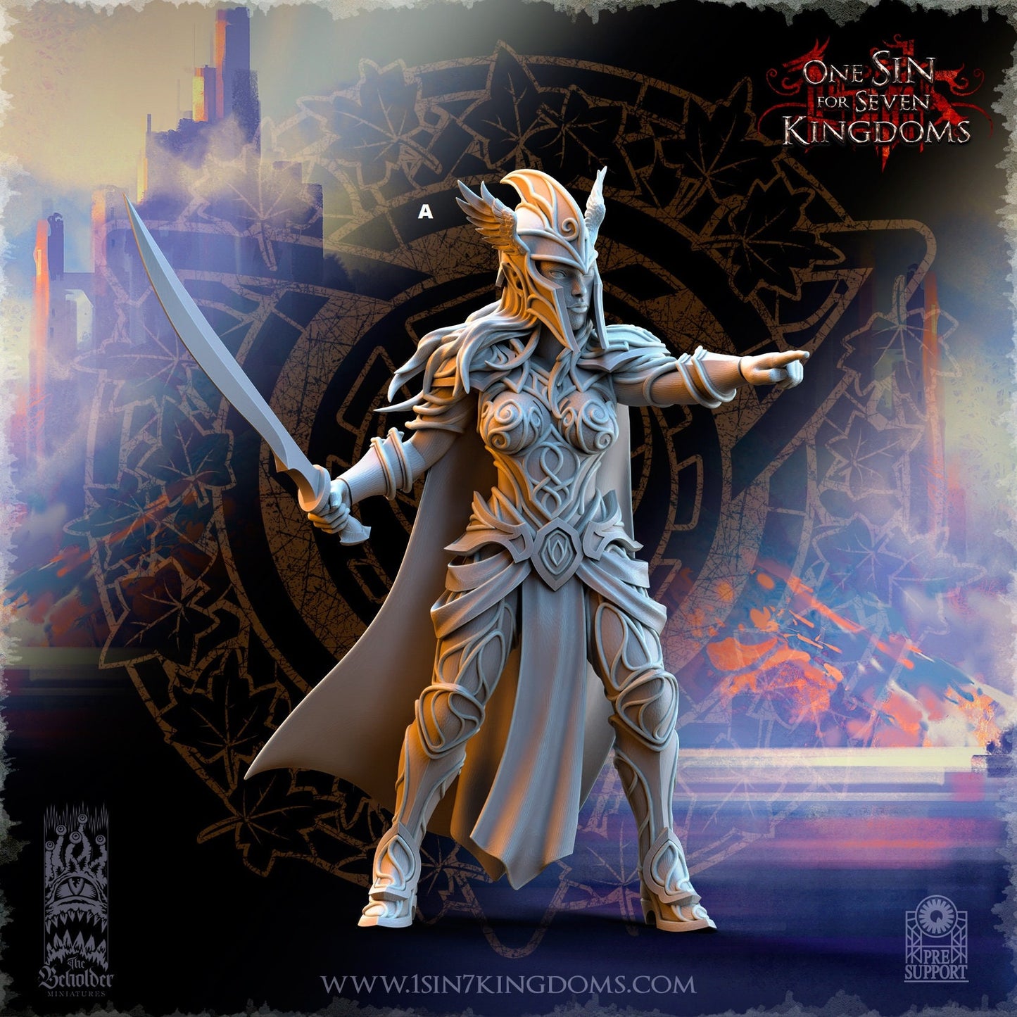 SilverMoor Elf Command unit | The Beholder Miniatures | Compatible with D&D/AoS | Fantasy | Tabletop RPG