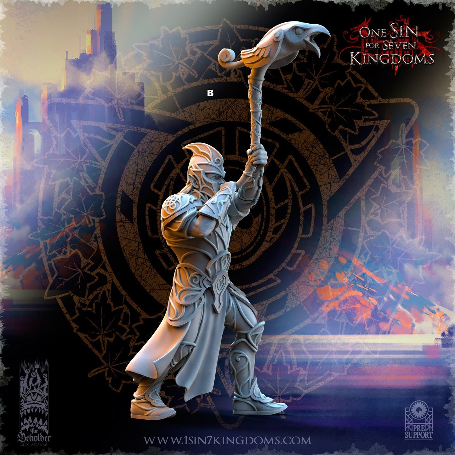 SilverMoor Elf Command unit | The Beholder Miniatures | Compatible with D&D/AoS | Fantasy | Tabletop RPG