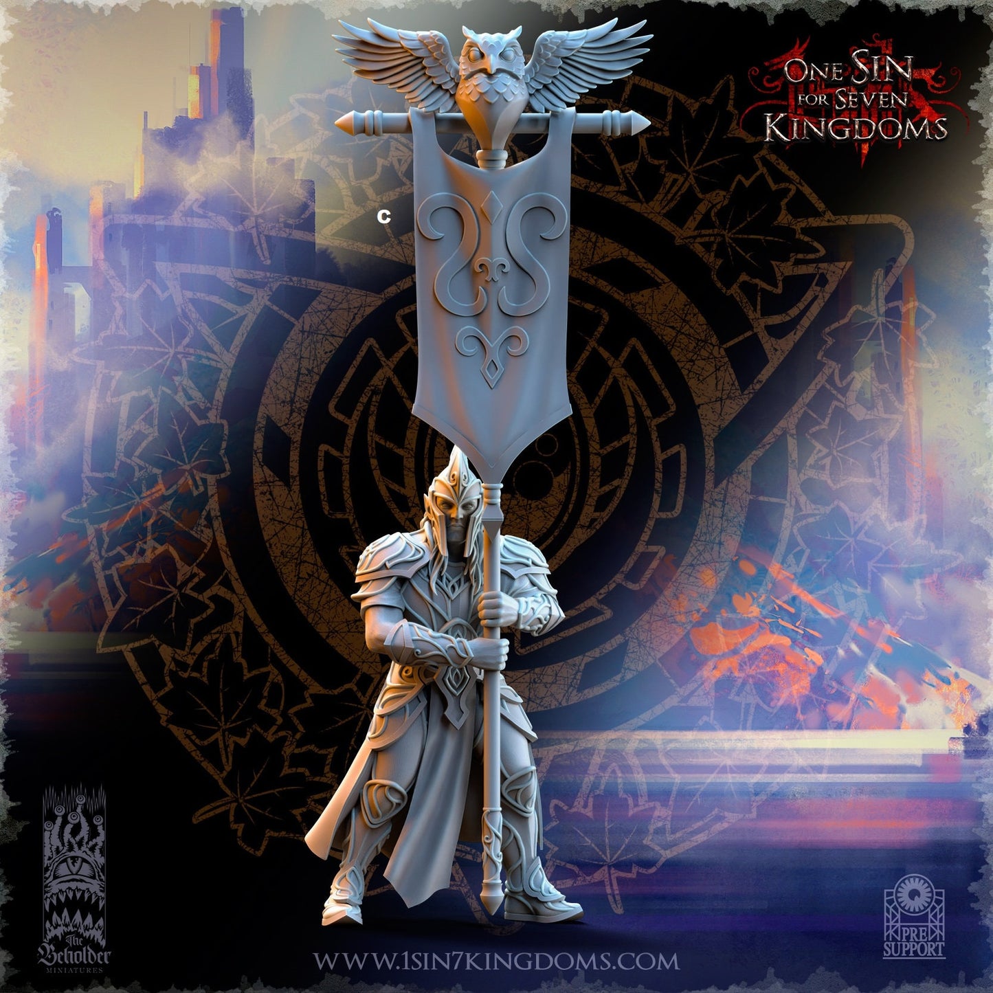 SilverMoor Elf Command unit | The Beholder Miniatures | Compatible with D&D/AoS | Fantasy | Tabletop RPG