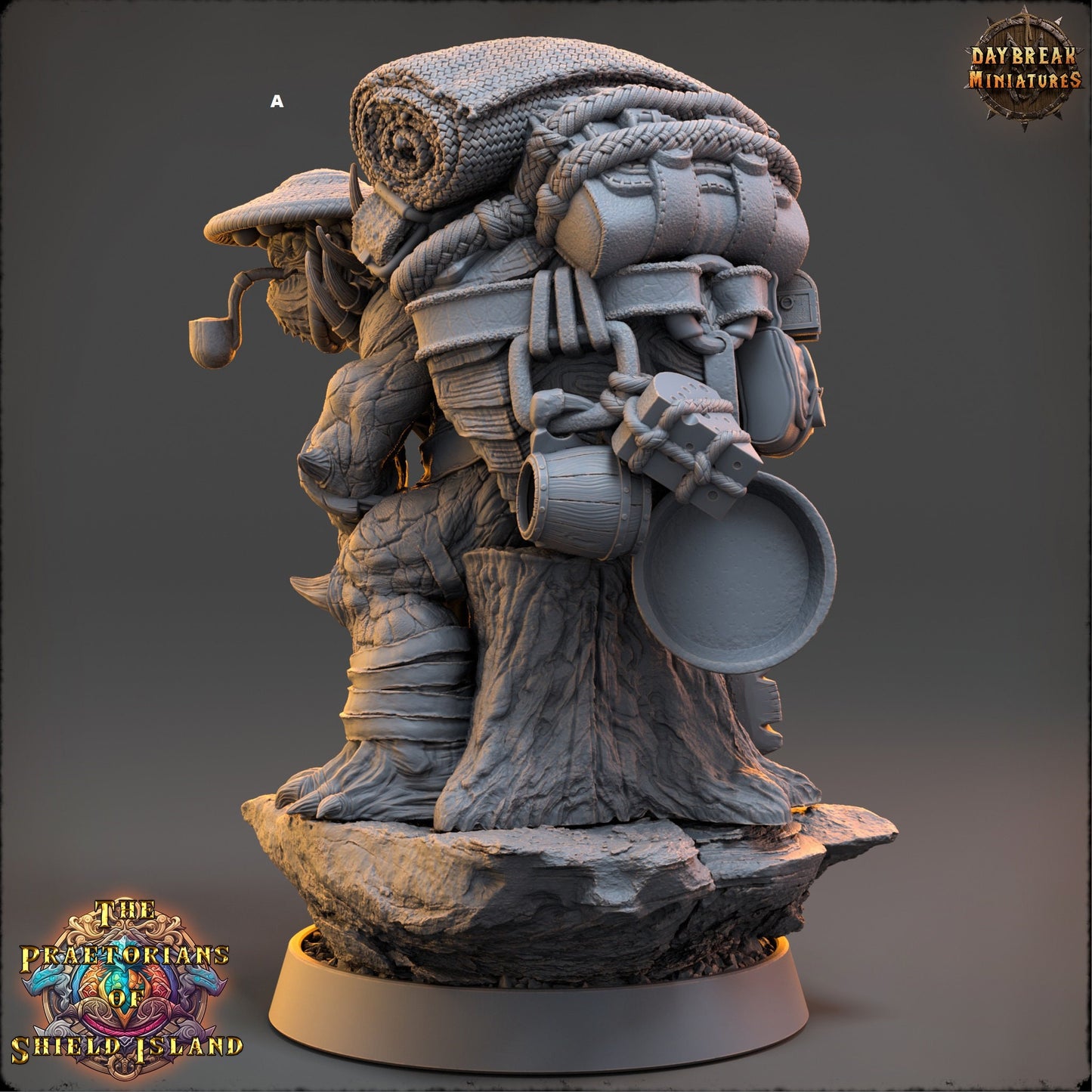 Shaman ShellBack Turtle | DayBreak Miniatures | Two Handed Weapons | Compatible with D&D/AOS | Fantasy | Tabletop RPG