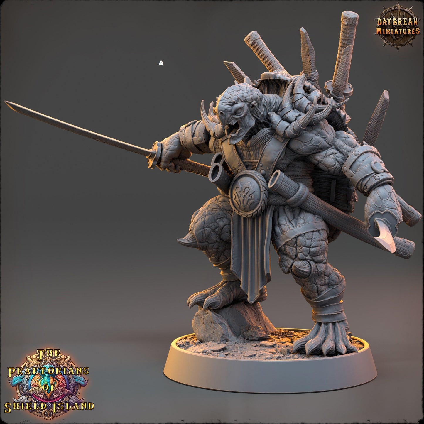 Warrior ShellBack Turtle Dual Weapons | DayBreak Miniatures | Two Handed Weapons | Compatible with D&D/AOS | Fantasy | Tabletop RPG