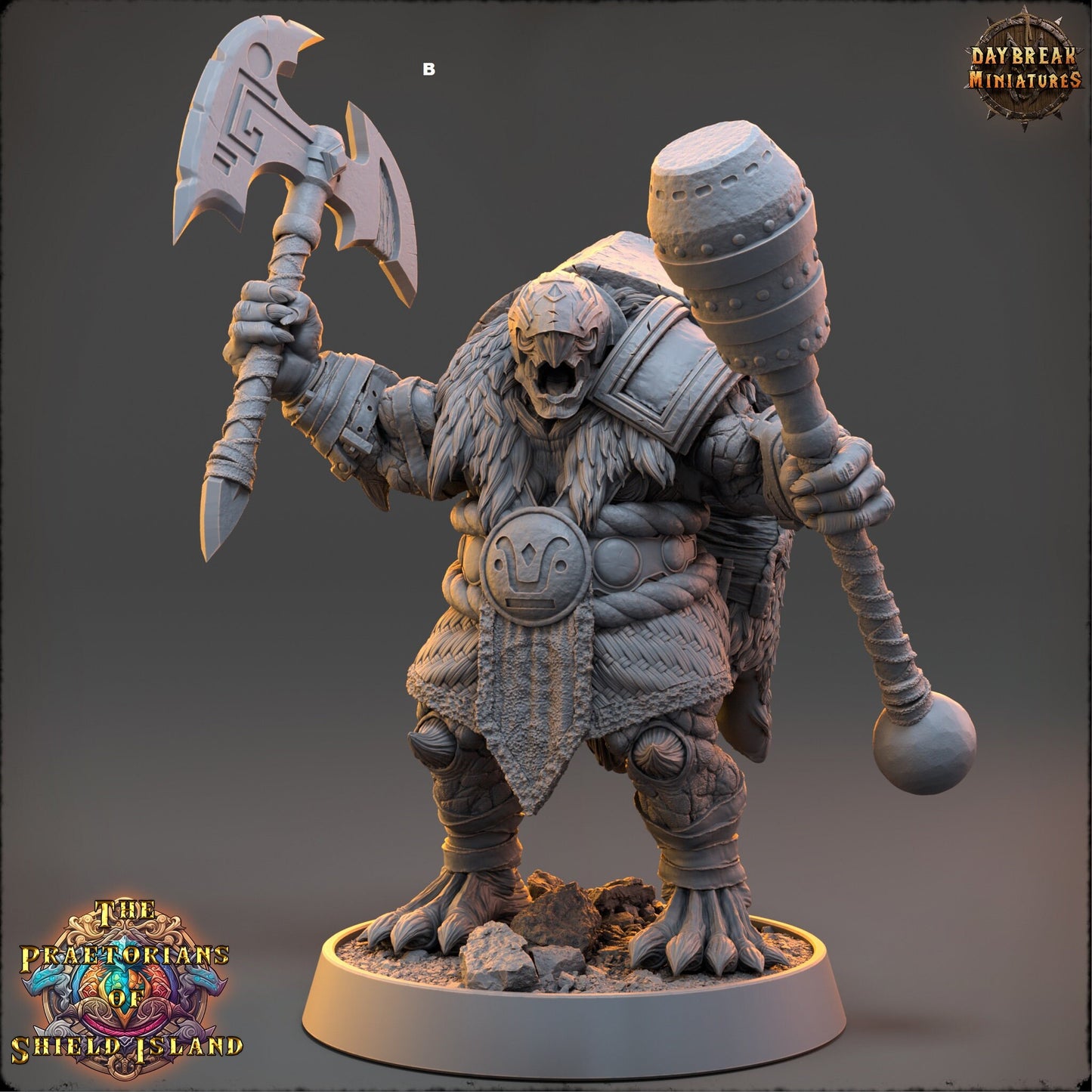Warrior ShellBack Turtle Dual Weapons | DayBreak Miniatures | Two Handed Weapons | Compatible with D&D/AOS | Fantasy | Tabletop RPG
