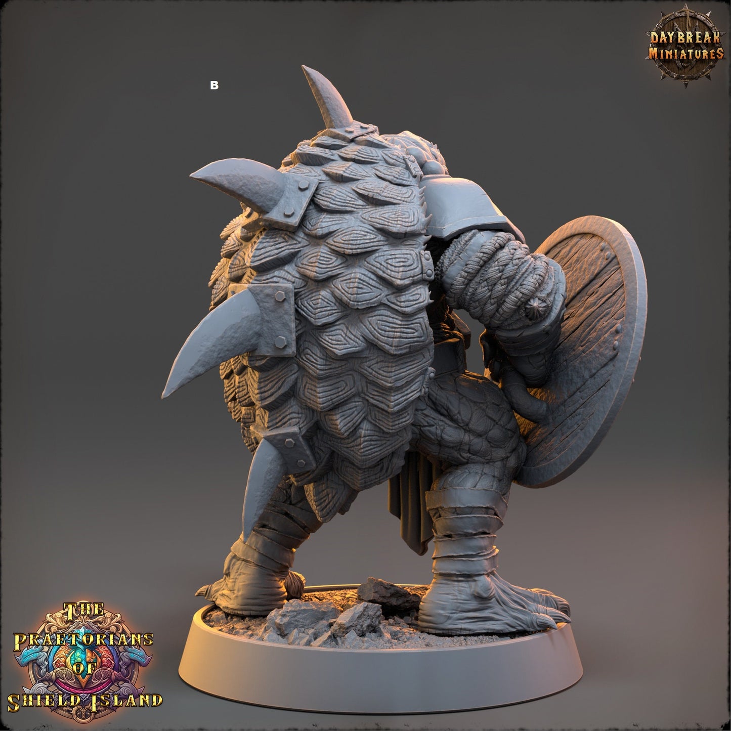 Warrior ShellBack Turtle Sword and Shield | DayBreak Miniatures | Two Handed Weapons | Compatible with D&D/AOS | Fantasy | Tabletop RPG