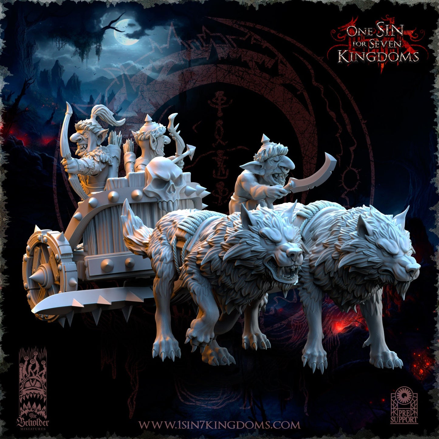 Black Horde Goblin War Chariot | The Beholder Miniatures | Compatible with D&D/AoS | Fantasy | Tabletop RPG