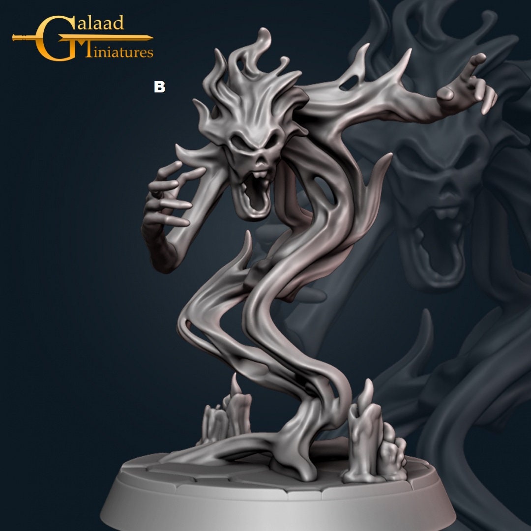 Fire Ghost | Galaad Miniatures | Compatible with D&D/AoS | Fantasy | Tabletop RPG