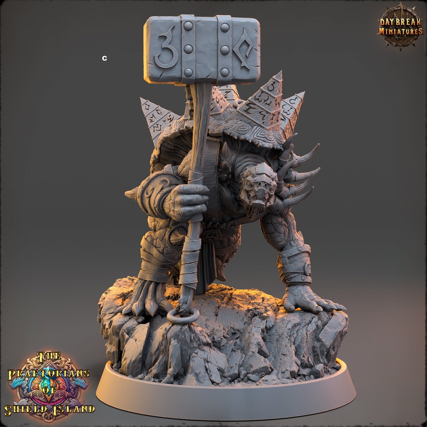 Warrior ShellBack Turtle Great Weapon | DayBreak Miniatures | Two Handed Weapons | Compatible with D&D/AOS | Fantasy | Tabletop RPG