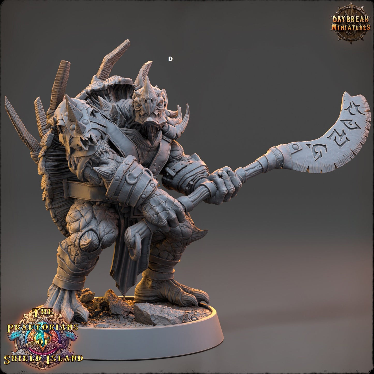 Warrior ShellBack Turtle Great Weapon | DayBreak Miniatures | Two Handed Weapons | Compatible with D&D/AOS | Fantasy | Tabletop RPG