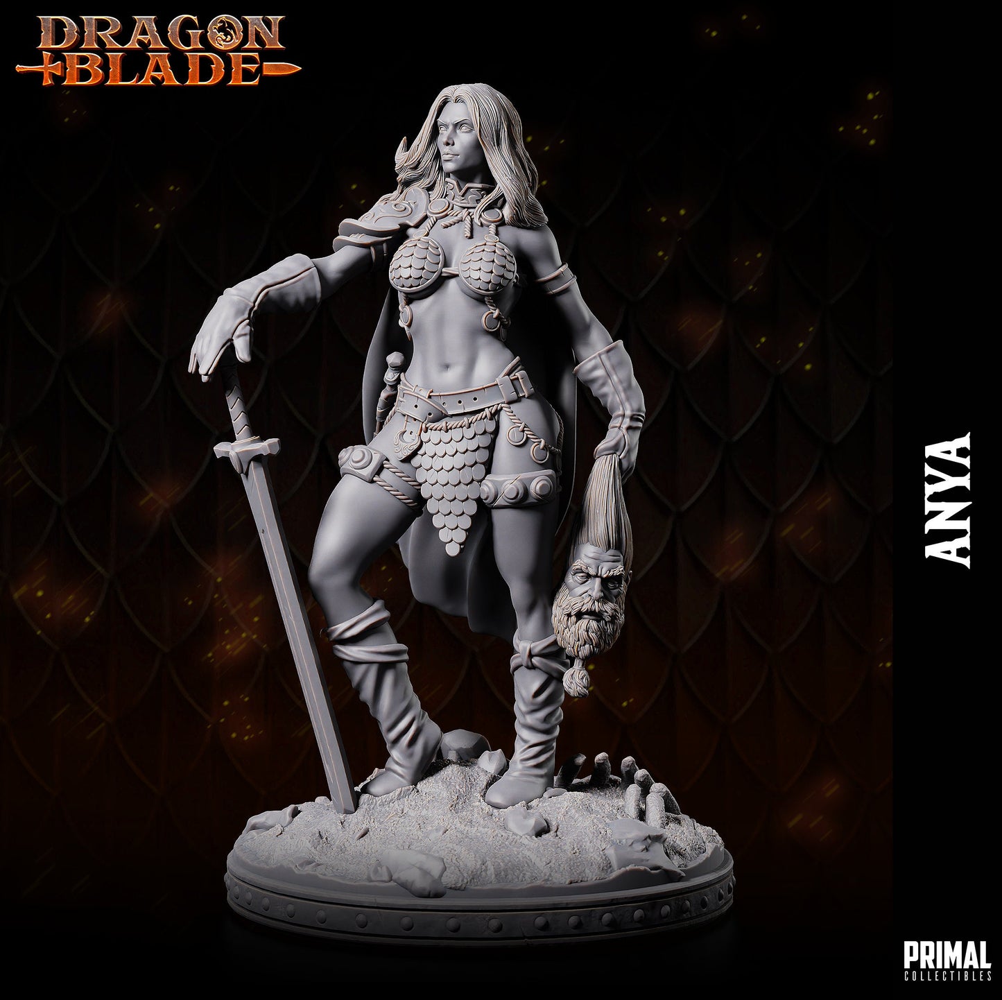 Female Barbarian Anya | Primal Collectibles | Compatible with D&D/AoS | Fantasy